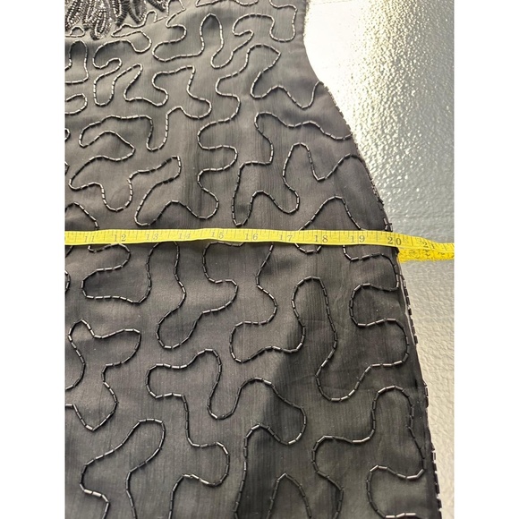 Vntg 1980s Lawrence Kazar New York Beaded Silk Black Hand-Beaded Evening Gown - Picture 7 of 8